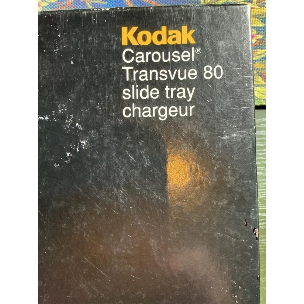 VTG Kodak Carousel Transvue 80 Slide Tray Projector Original Box w/ Manual